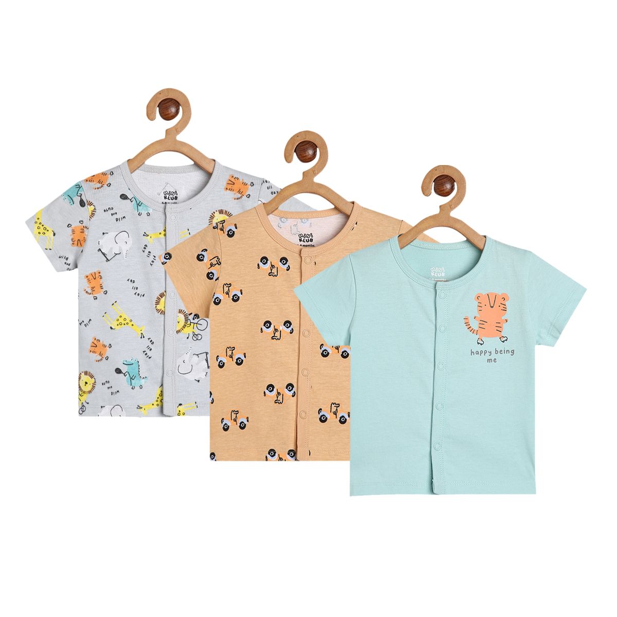 Boys Multicolor Pack Of 3 Front Open Vest