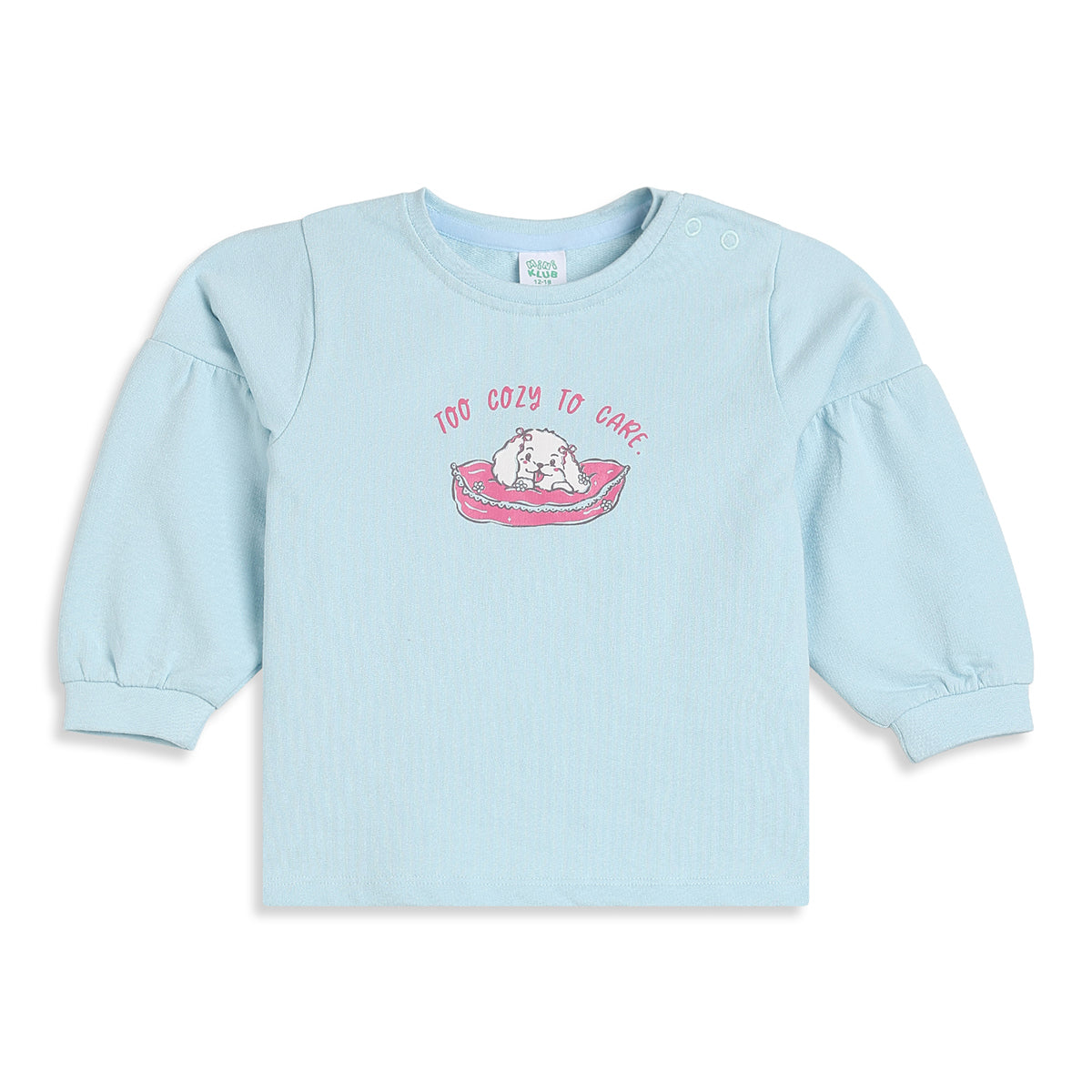 Baby Girls Light Blue Knit Sweatshirt Regular Fit Casual Wear