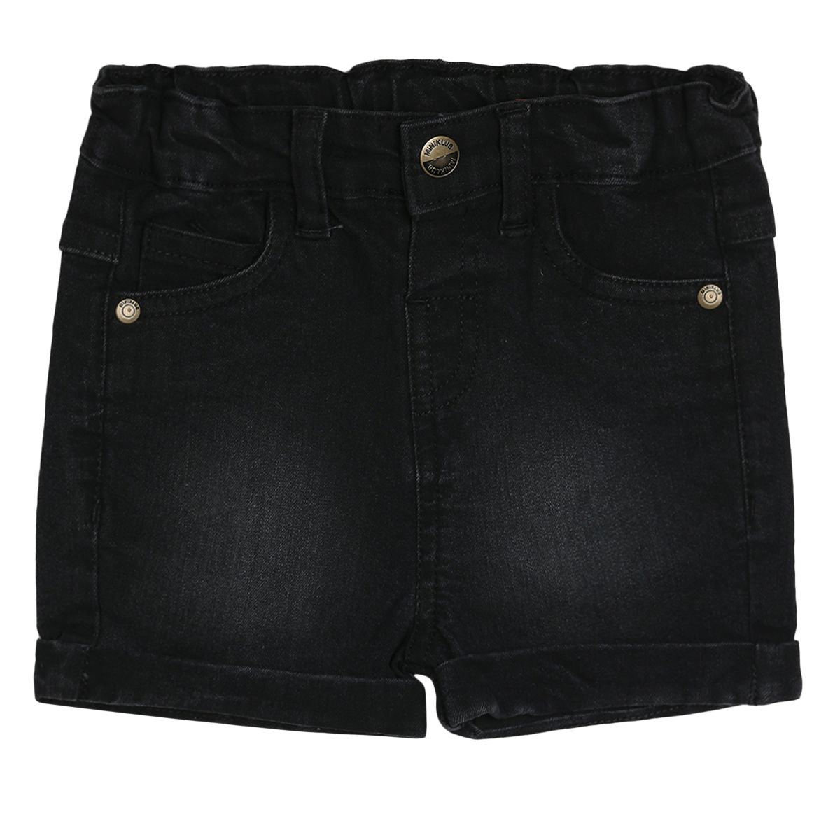 Boys Black Adjustable Elastic Knee Length Shorts