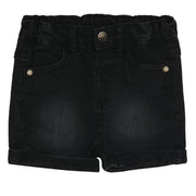 Boys Black Adjustable Elastic Knee Length Shorts