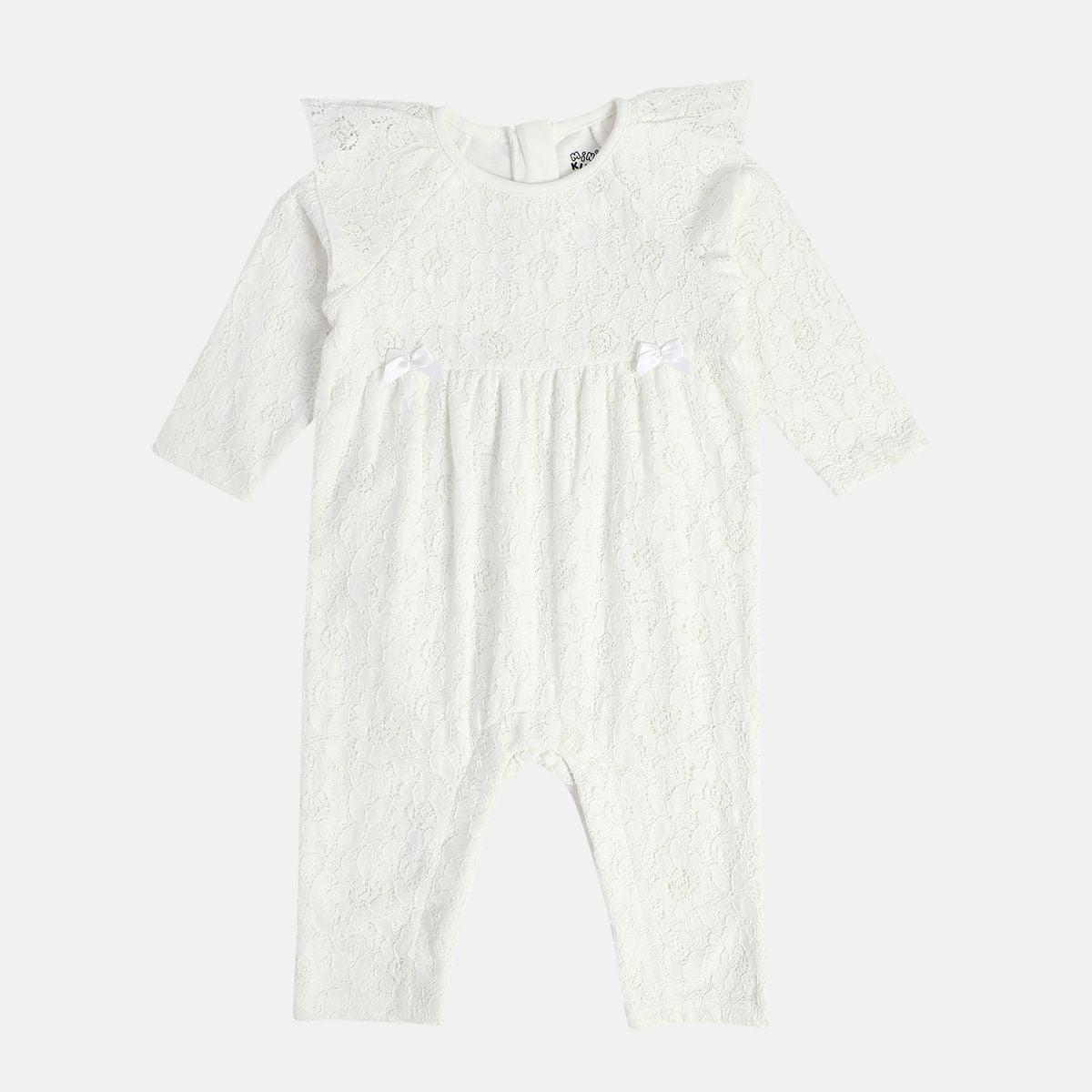 Girls Marshmallow Round Neck Full Length / Long Sleeve Romper