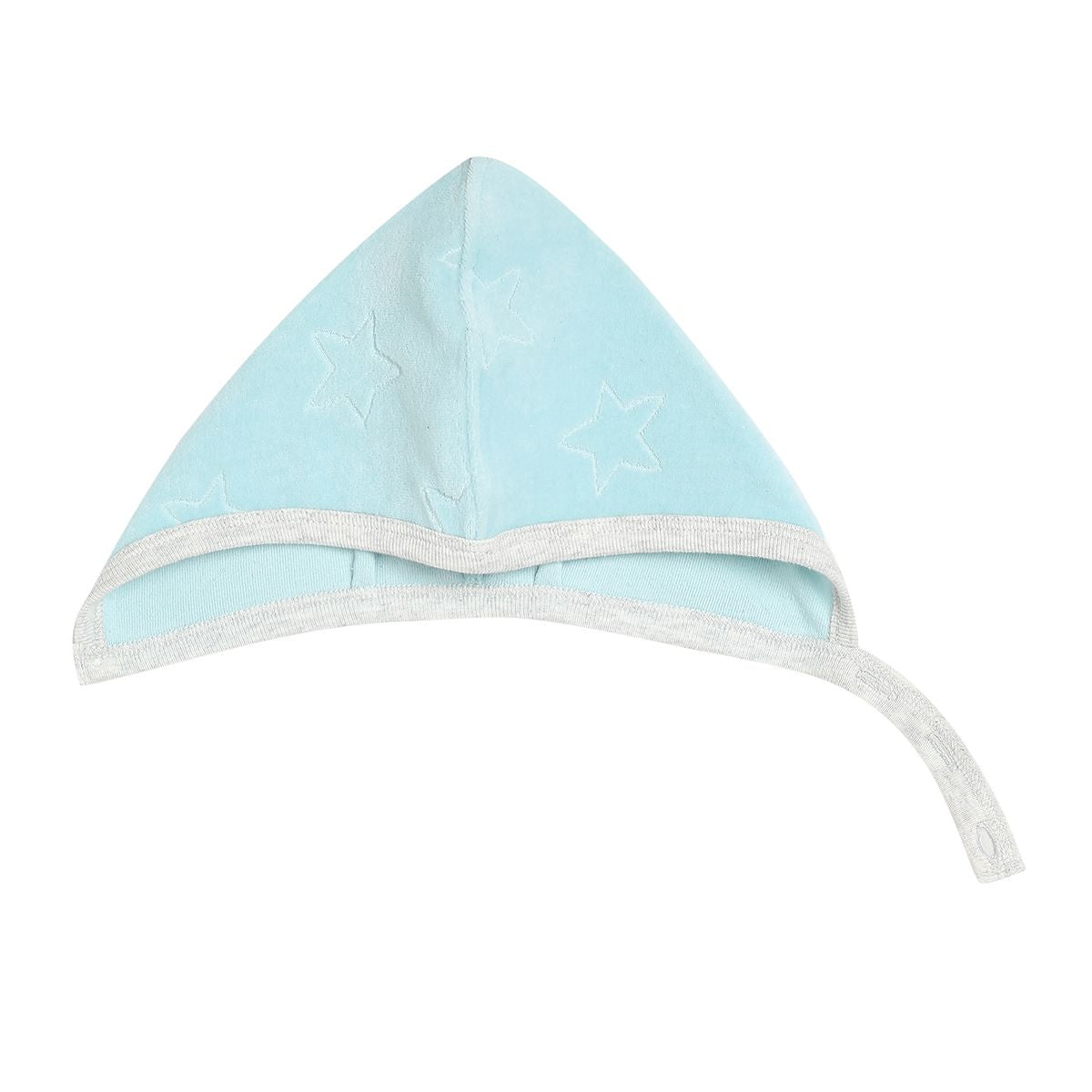 Baby Unisex Blue Cotton Star Embossed Tie-Up Cap Pack of 2 Soft and Comfortable Everyday Wear