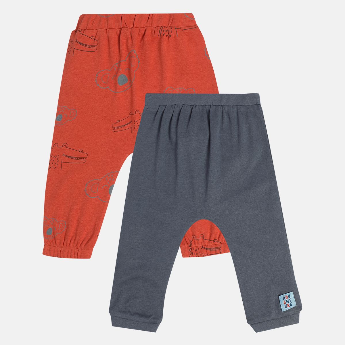 Boys Red/Gray Allarround Elastic Full Length Knit Bottom