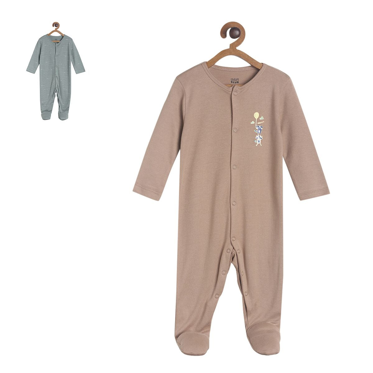 Pack of 2 sleepsuit - brown for New Born