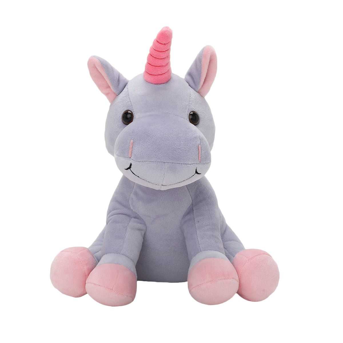 Baby Unisex Grey and Pink Polyester Unicorn Soft Toy Pack of 1 Cuddly Playtime Companion