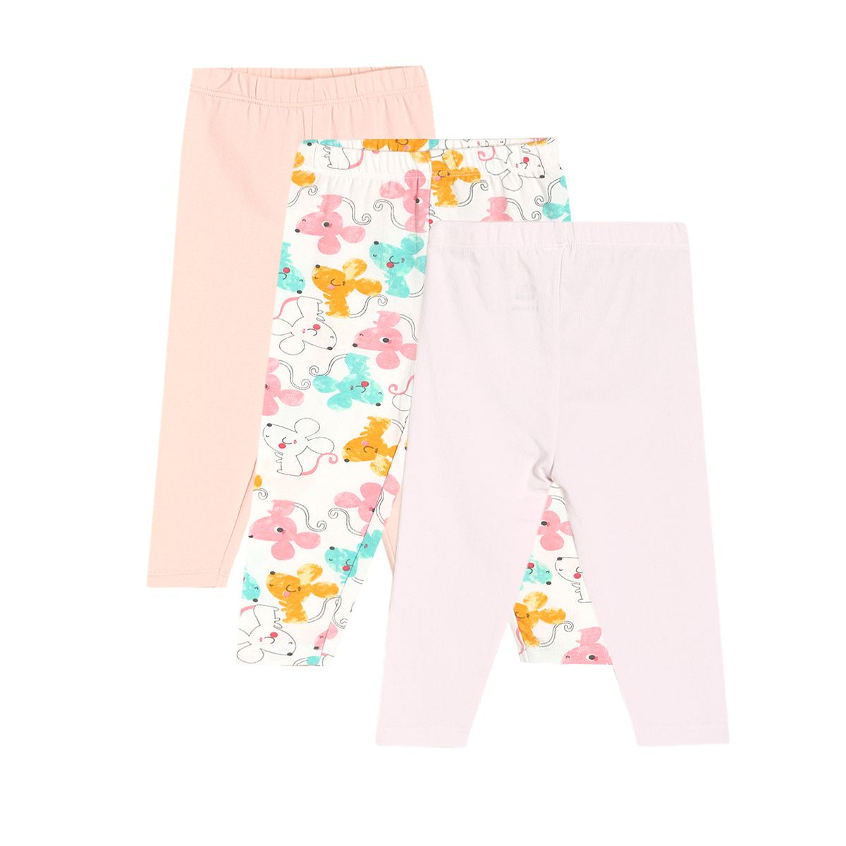 Girls Multicolor Pack Of 3 Legging