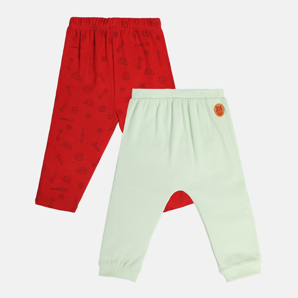 Boys Red / Mint Green Allarround Elastic Full Length Knit Bottom