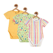 Girls Multicolor Pack Of 3 Body Suit