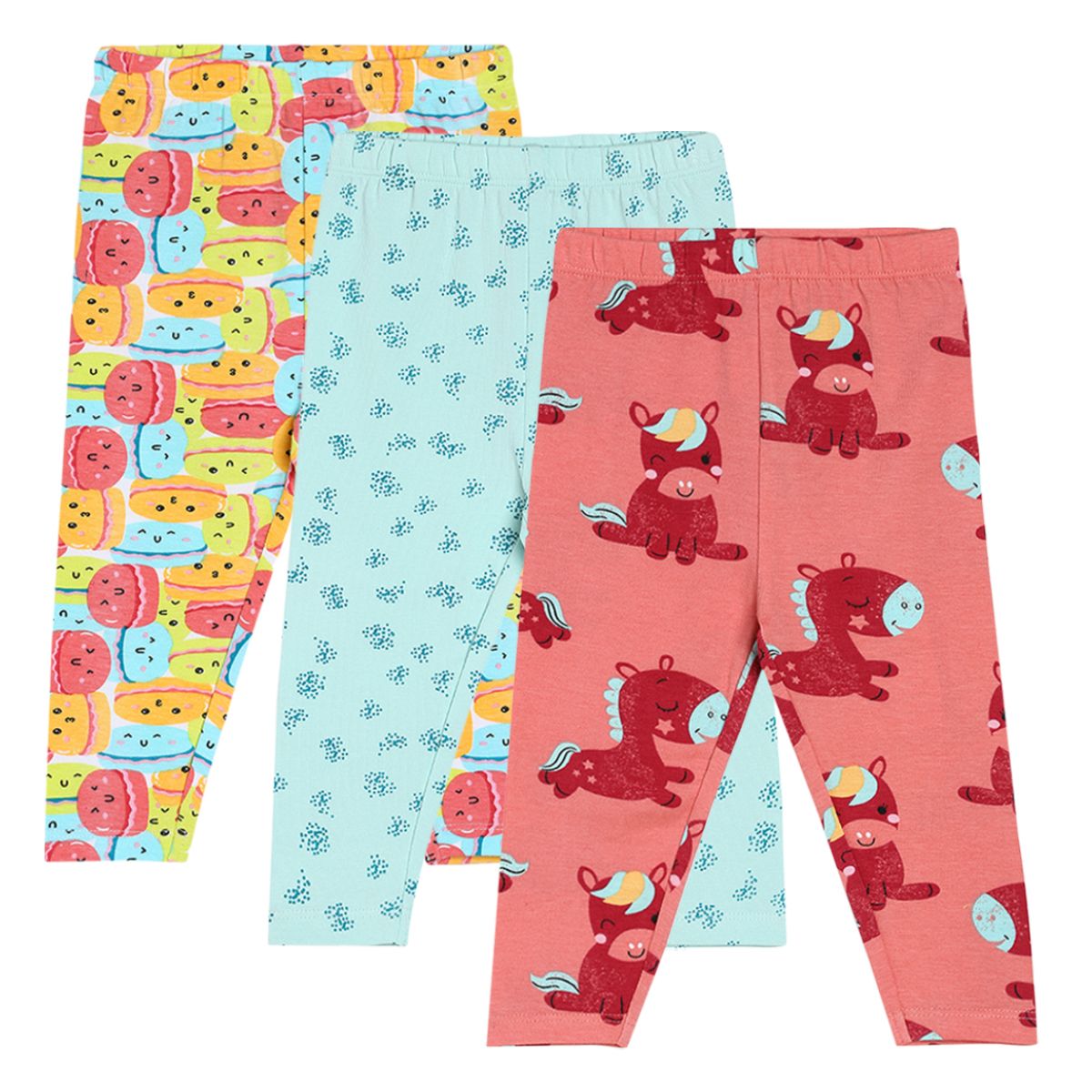 Girls Multicolor Pack Of 3 Legging