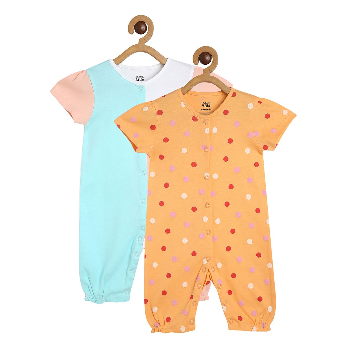 Girls Multicolor Pack Of 2 Romper