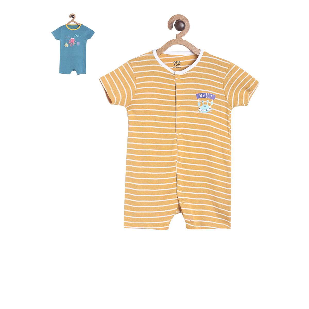 Pack of 2 romper - light brown for New Born
