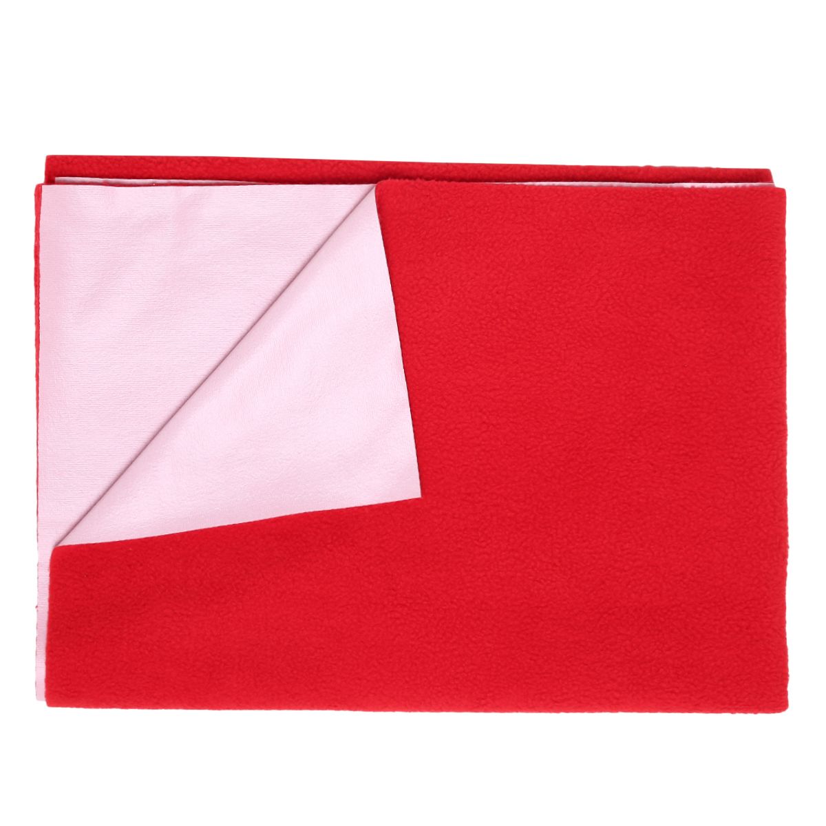 Baby Unisex Red Fleece Waterproof Bed Protector Sheet Soft and Absorbent