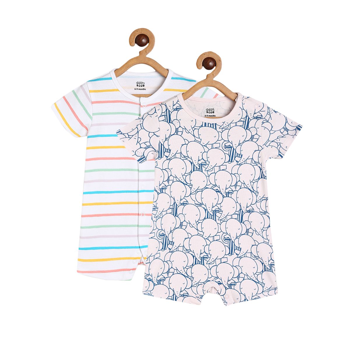 Boys Multicolor Pack Of 2 Romper