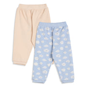 Baby Boys Blue and Cream Knit Bottoms Pack of 2 Regular Fit Casual Wear