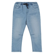 Boys Light Blue Elasticated Full Length Denim Pant