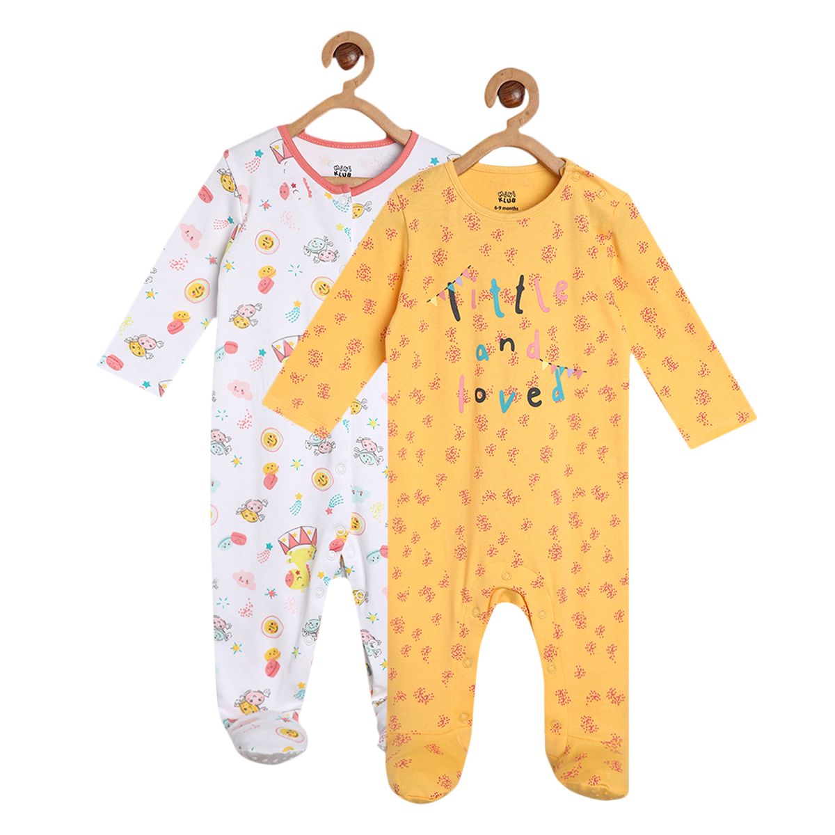 Girls Multicolor Pack Of 2 Sleep Suit