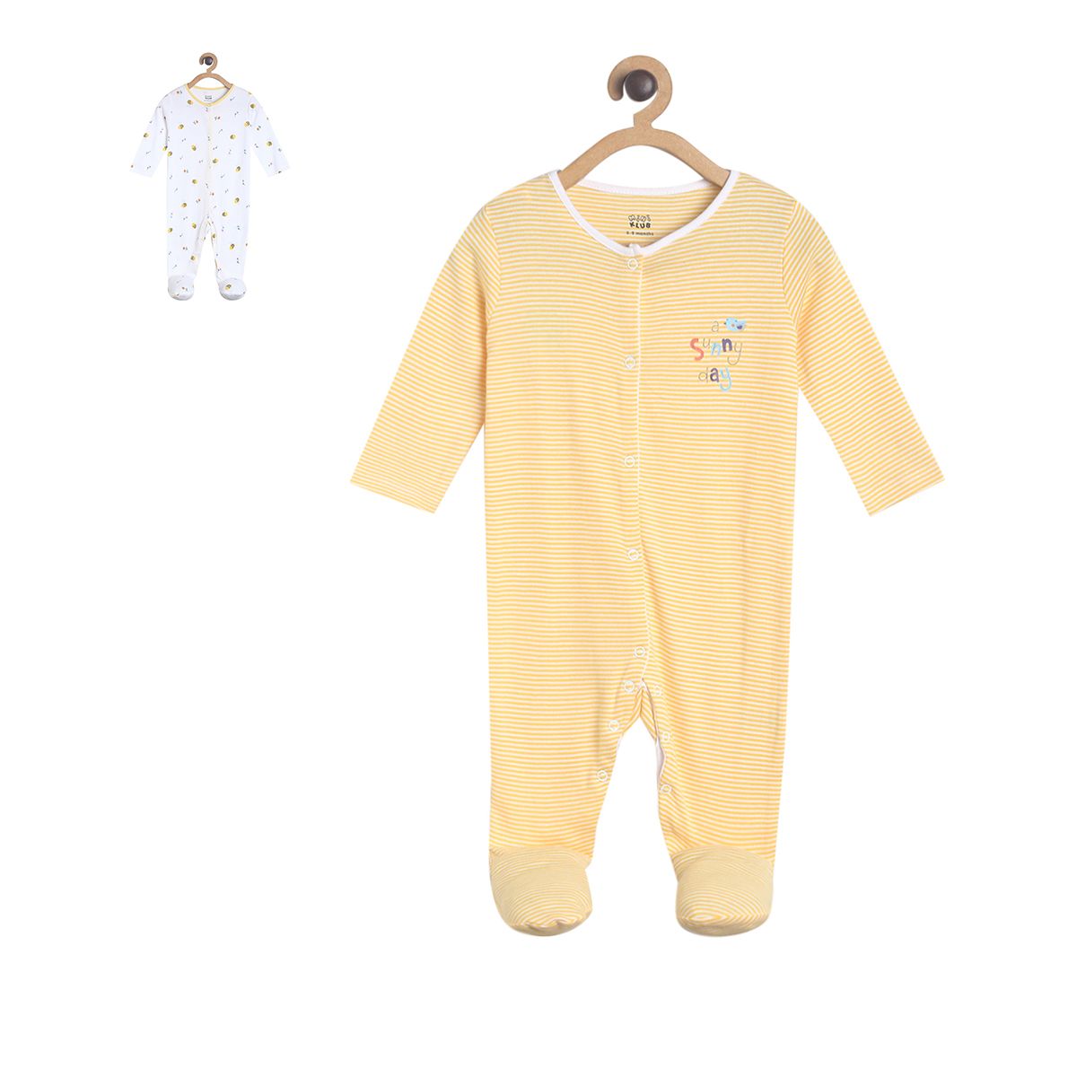 Pack of 2 sleepsuit - yellow for New Born