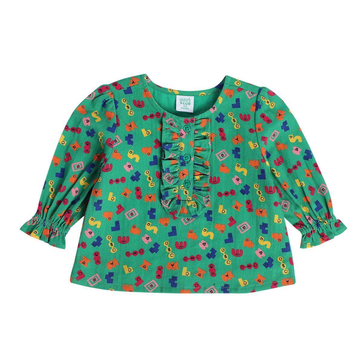 Girls Green Pack Of 1 Woven Top