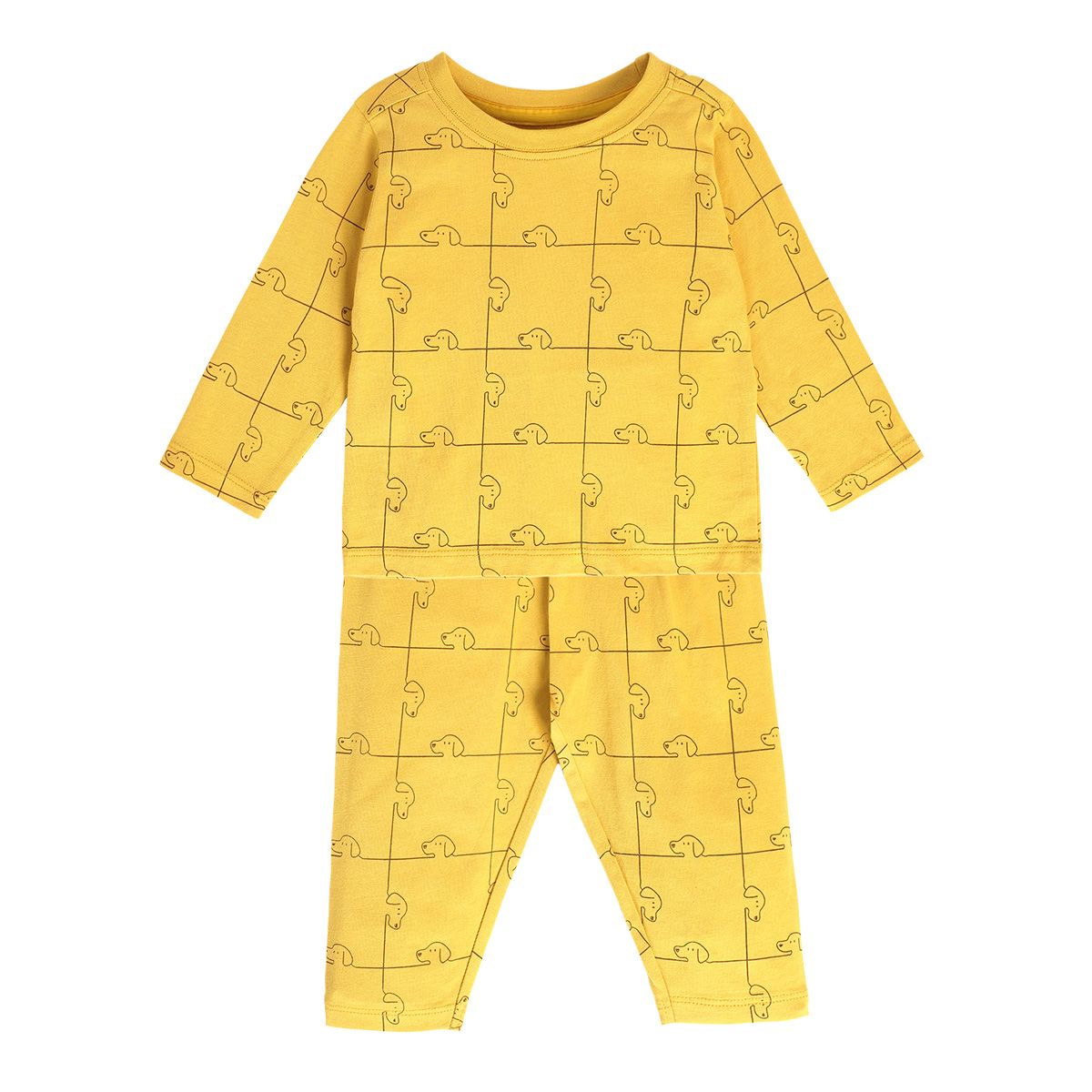Boys Yellow Pack Of 2 T-Shirt And Bottom