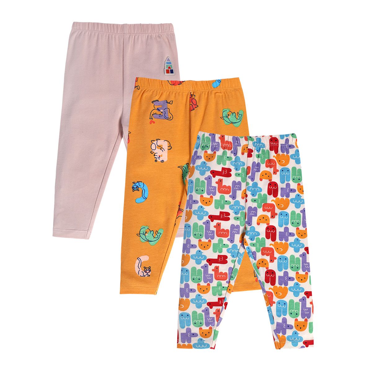 Girls Multicolor Pack Of 3 Legging