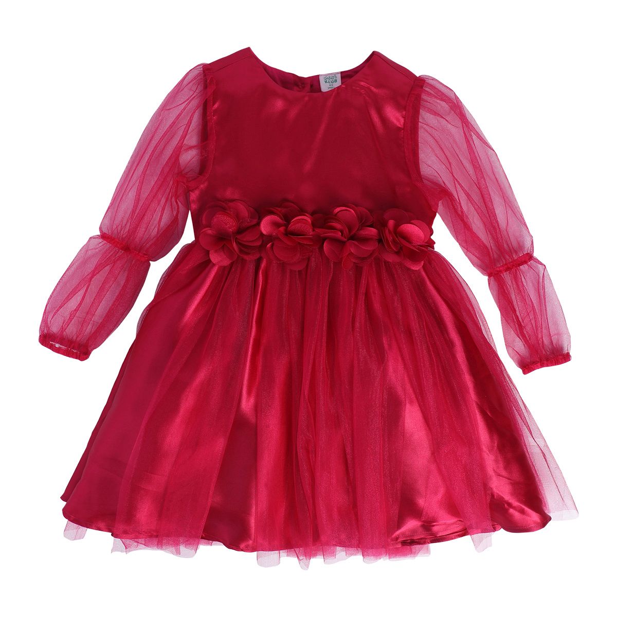 Girls Maroon Pack Of 1 Dress