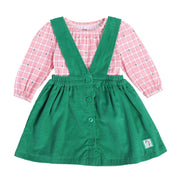Girls Green Pack Of 2 Pinny Set
