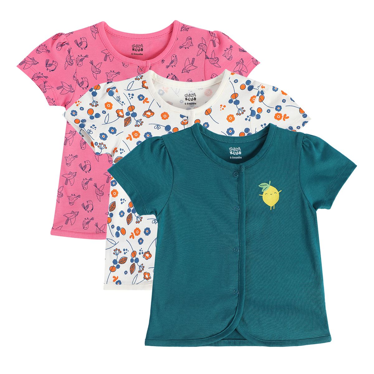 Girls Multicolor Pack Of 3 Front Open Vest