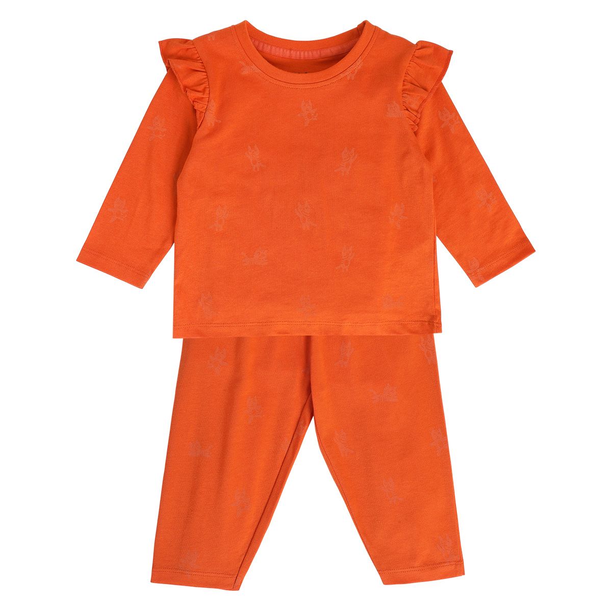 Girls Orange Pack Of 2 Top And Bottom