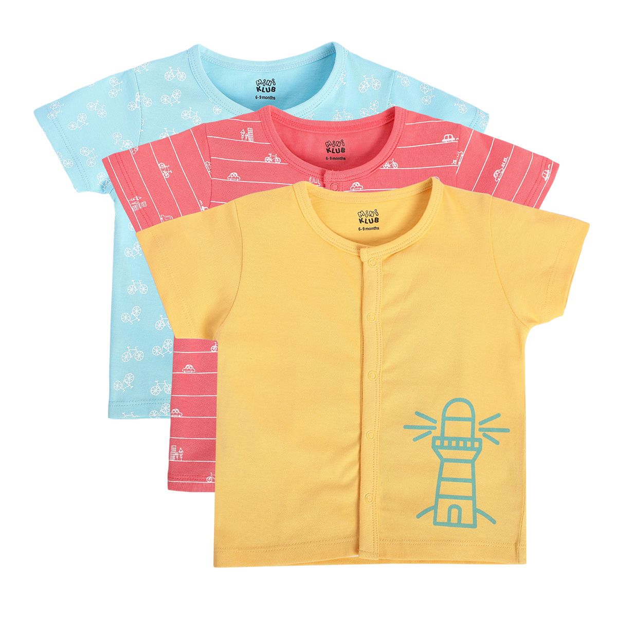 Boys Multicolor Pack Of 3 Front Open Vest