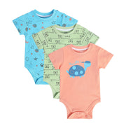 Boys Multicolor Pack Of 3 Body Suit