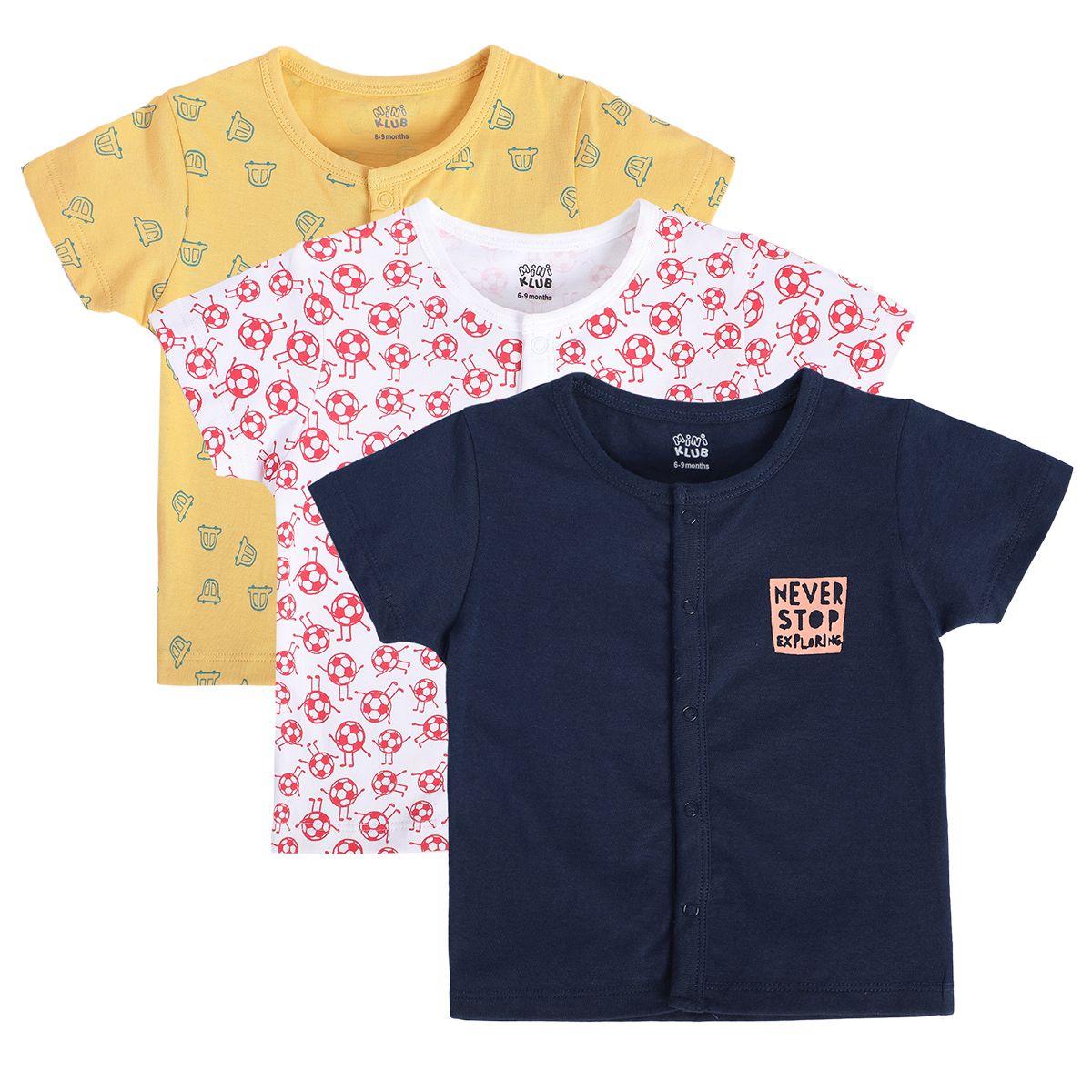 Boys Multicolor Pack Of 3 Front Open Vest