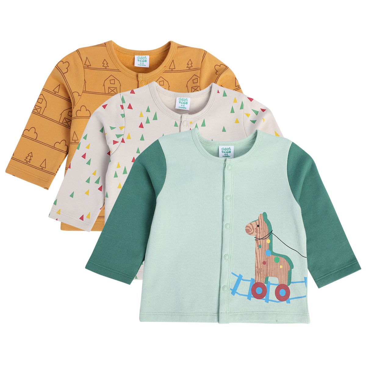 Boys Multicolor Pack Of 3 Front Open Vest