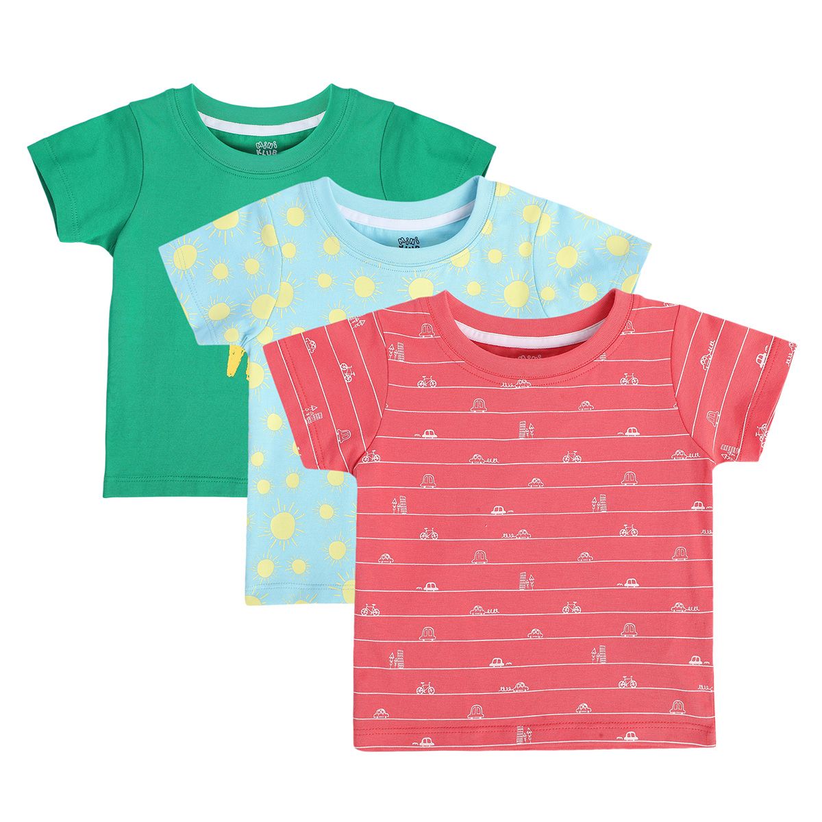 Boys Multicolor Pack Of 3 T-Shirt