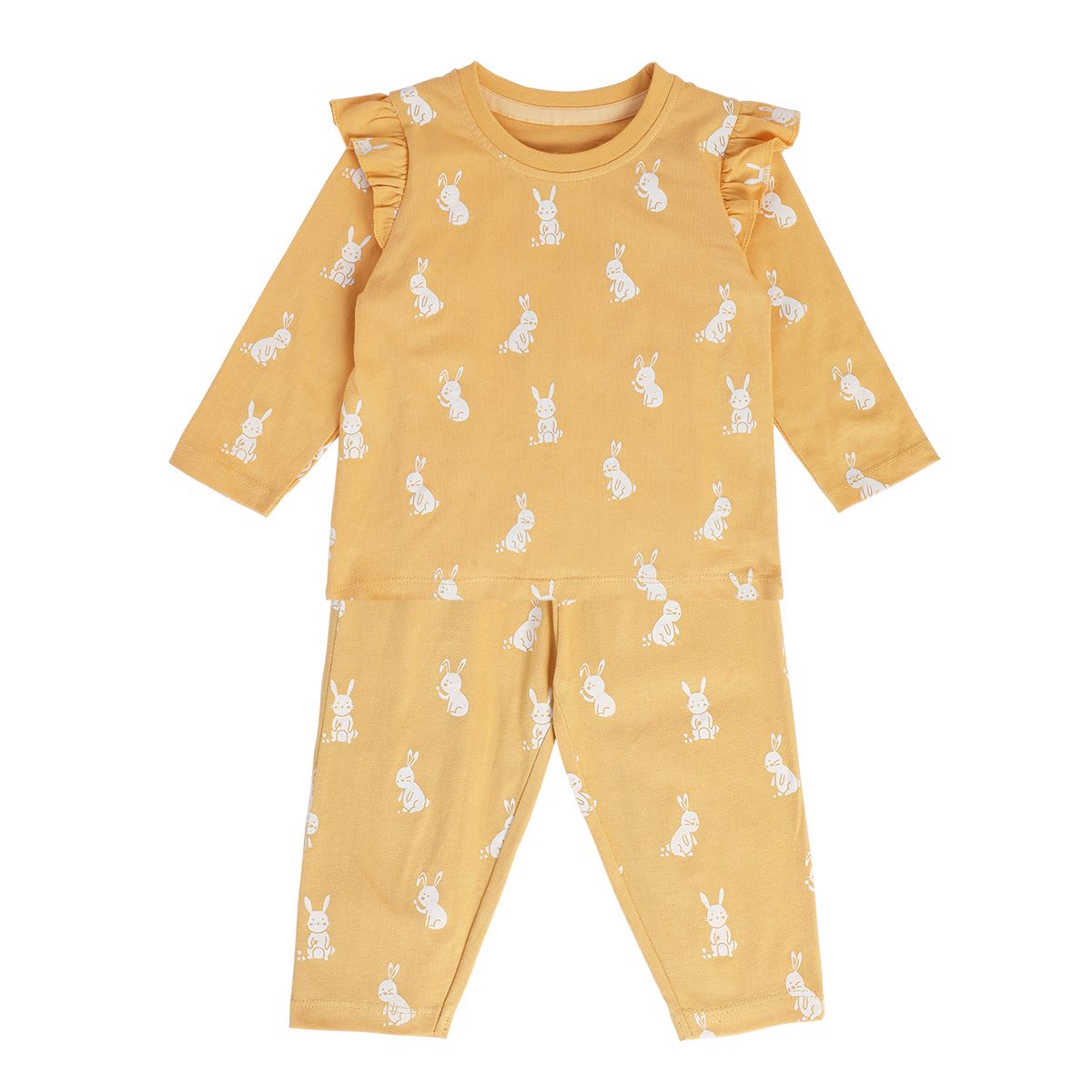 Girls Beige Pack Of 2 Top And Bottom
