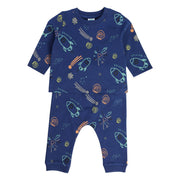 Boys Navy Pack Of 2 T-Shirt And Bottom