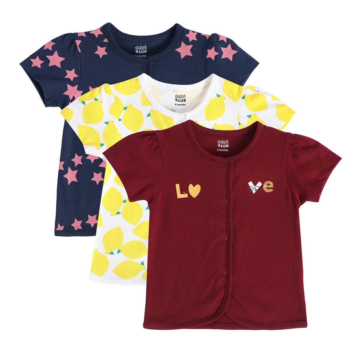 Girls Multicolor Pack Of 3 Front Open Vest