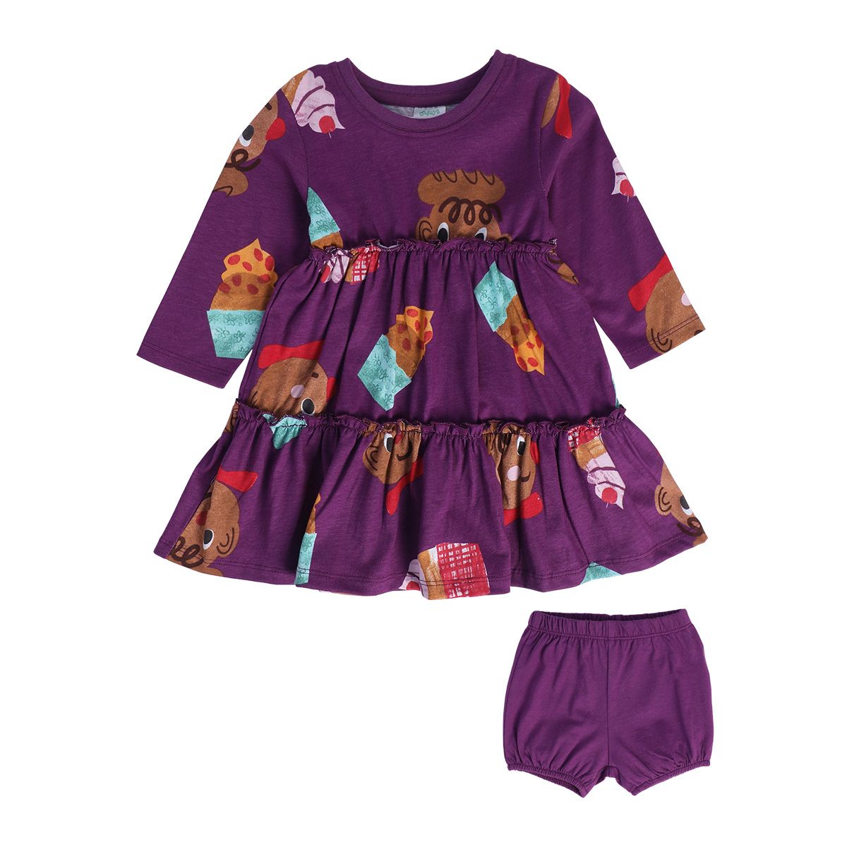 Girls Purple Pack Of 2 Dress