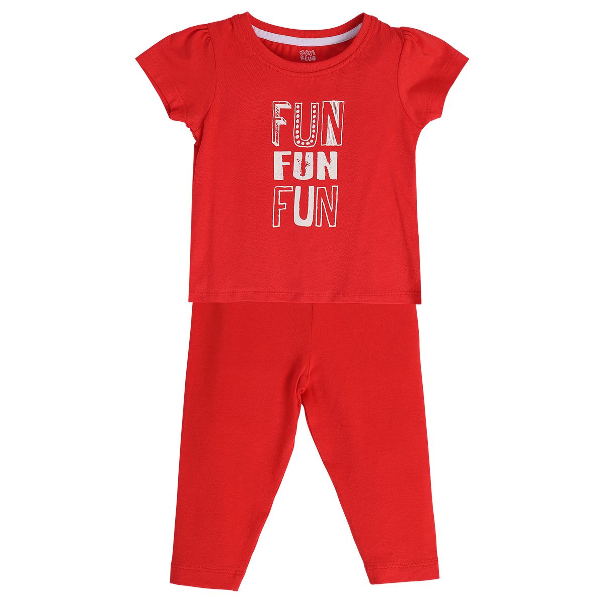 Girls Red Pack Of 2 Top And Bottom
