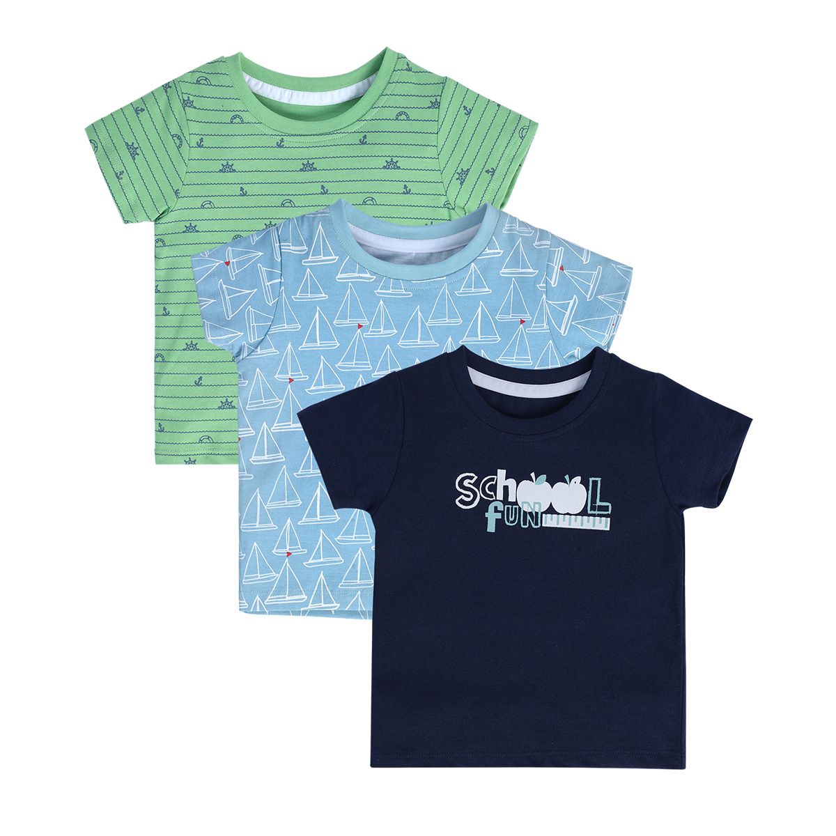 Boys Multicolor Pack Of 3 T-Shirt
