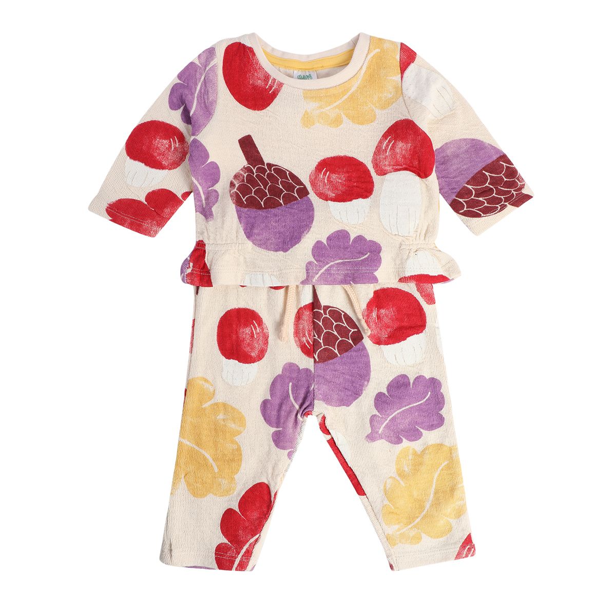 Girls Beige Pack Of 2 Top And Bottom