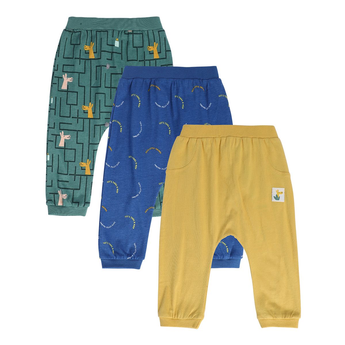 Boys Multicolor Pack Of 3 Knit Bottom