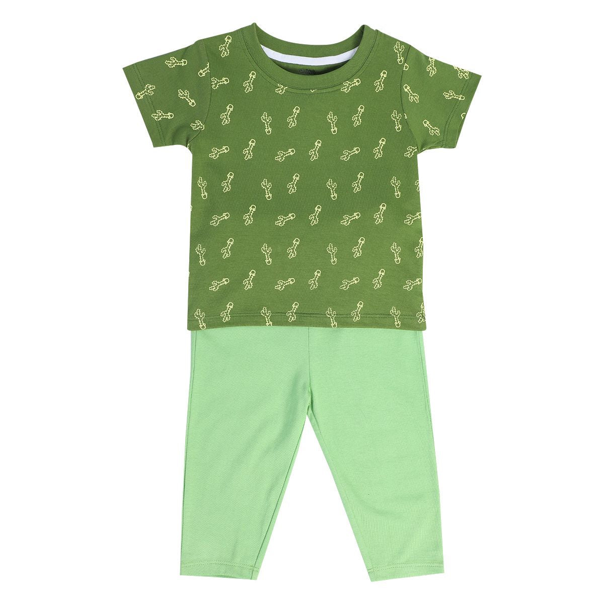 Boys Green Pack Of 2 Top And Bottom