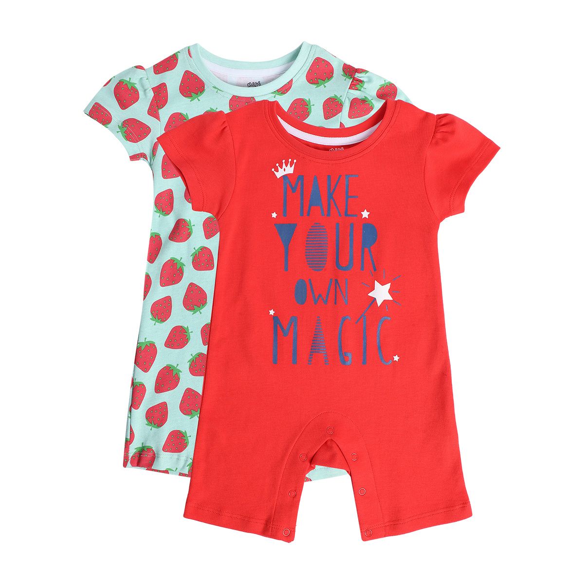 Girls Multicolor Pack Of 2 Romper