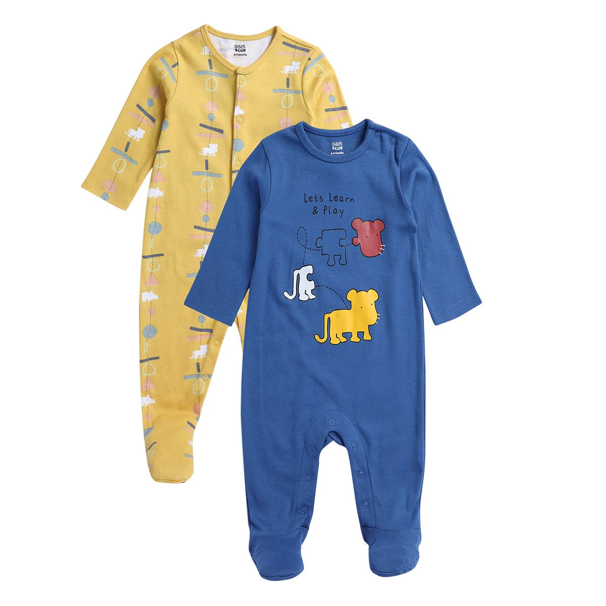 Boys Multicolor Pack Of 2 Sleep Suit
