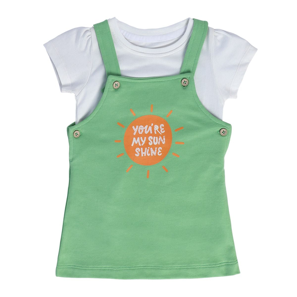 Girls Multicolor Pack Of 2 Pinny Set