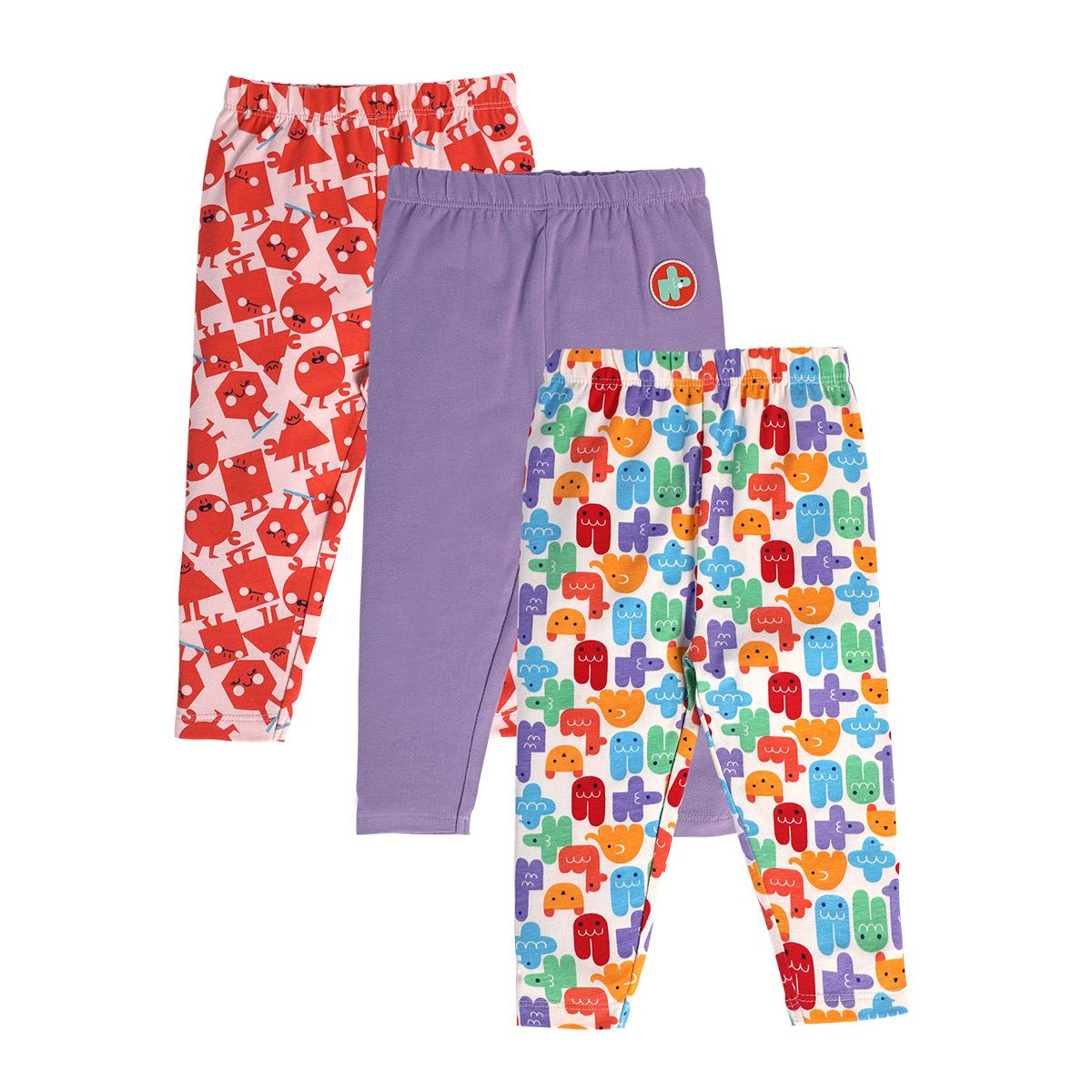 Girls Multicolor Pack Of 3 Legging