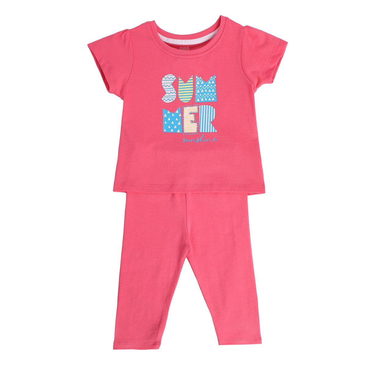Girls Pink Pack Of 2 Top And Bottom