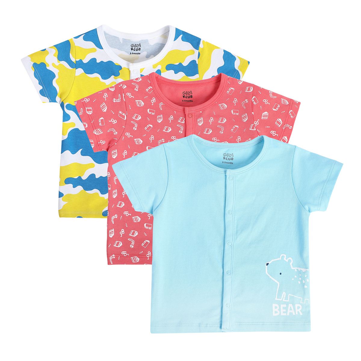 Boys Multicolor Pack Of 3 Front Open Vest