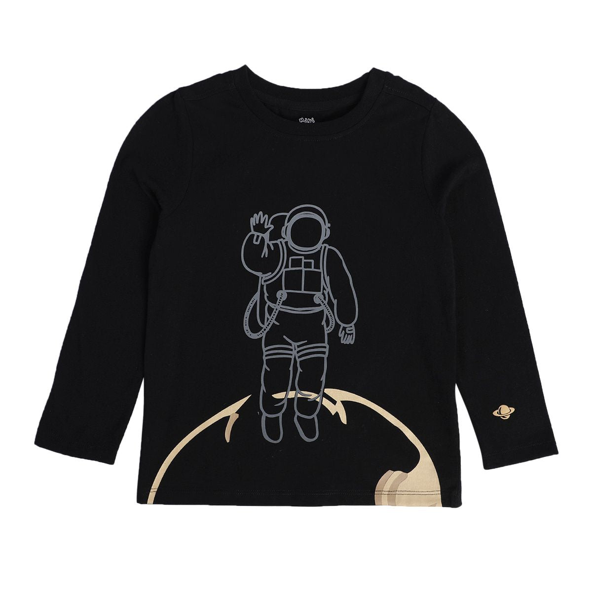 Boys Black Pack Of 1 T-Shirt