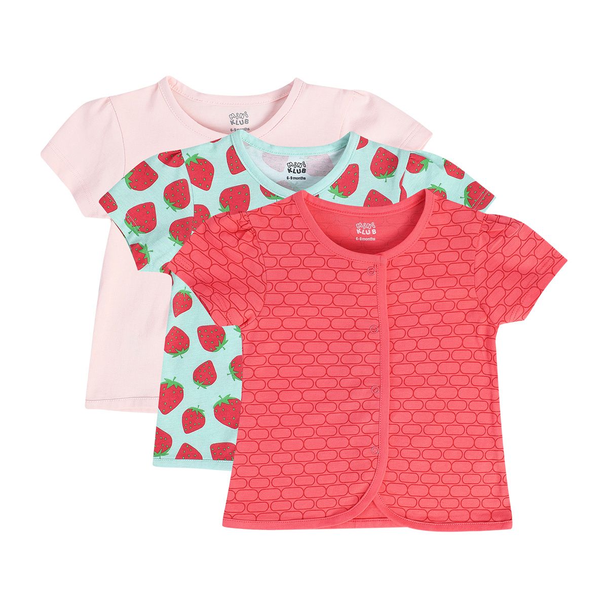 Girls Multicolor Pack Of 3 Front Open Vest